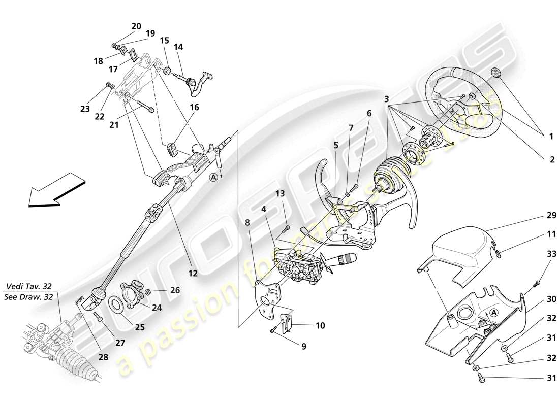 a part diagram from the maserati trofeo parts catalogue