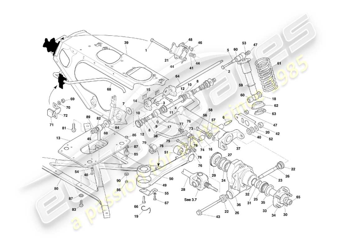 a part diagram from the aston martin db7 vantage (2003) parts catalogue