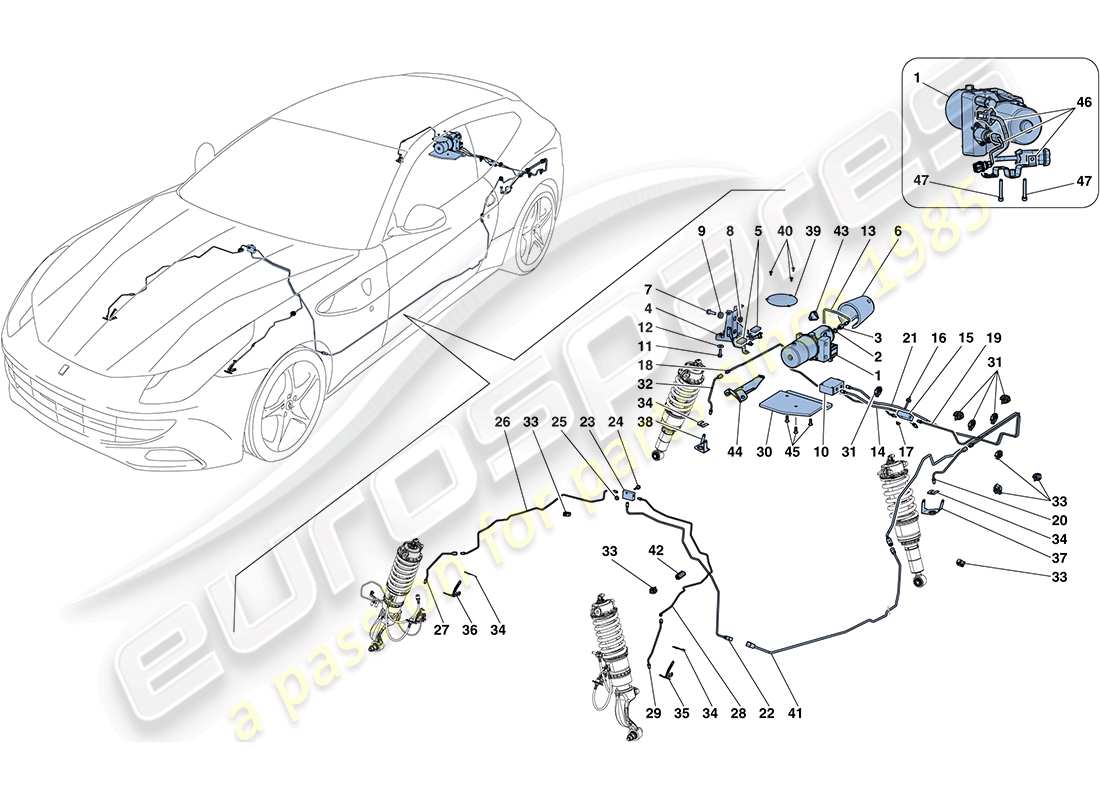 a part diagram from the ferrari ff (usa) parts catalogue