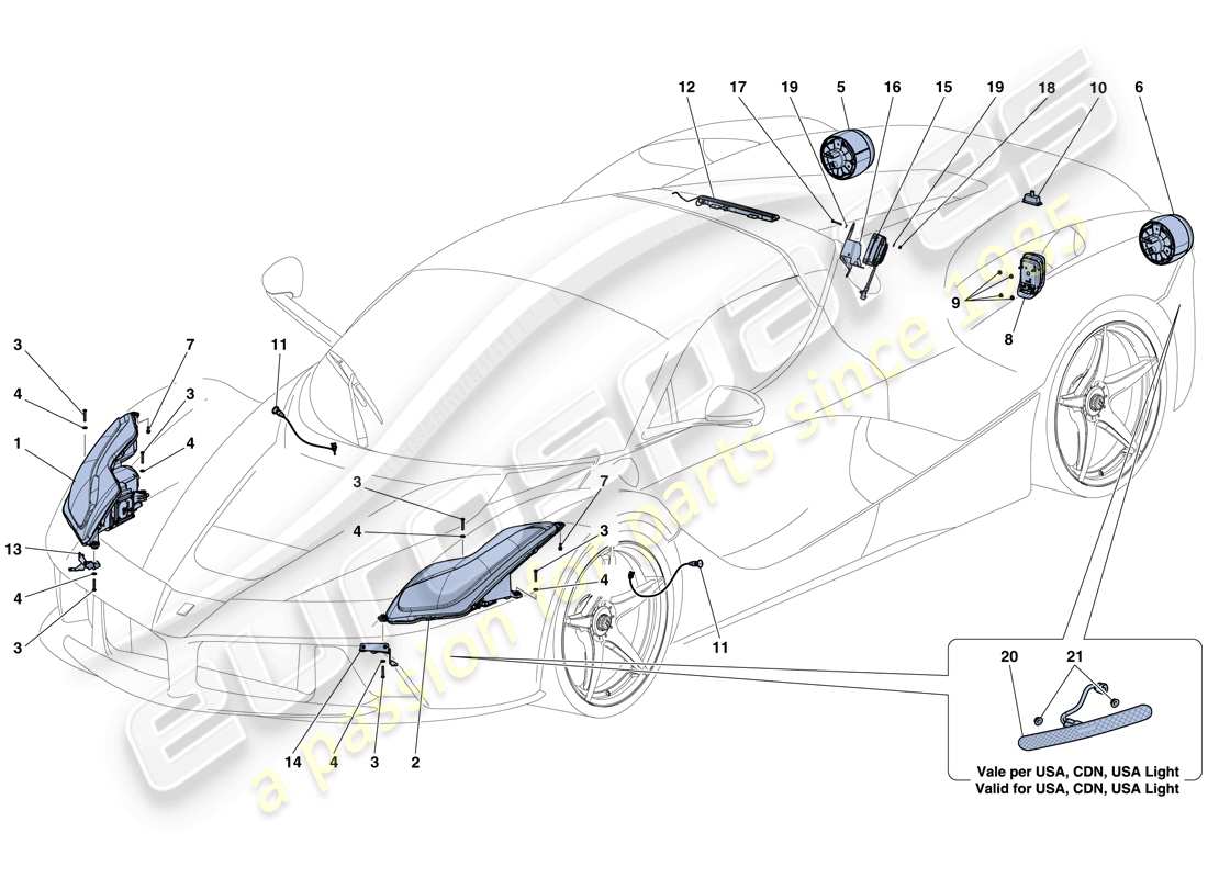 a part diagram from the ferrari laferrari parts catalogue