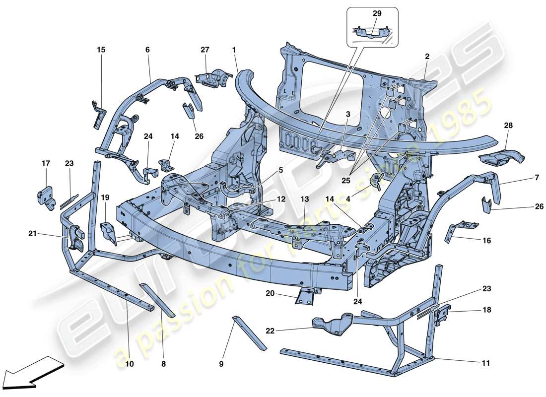 a part diagram from the ferrari 488 gtb (rhd) parts catalogue