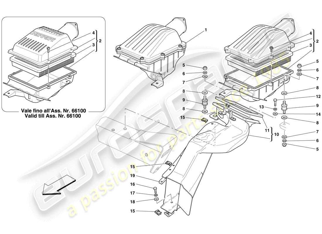 a part diagram from the ferrari 612 sessanta (usa) parts catalogue