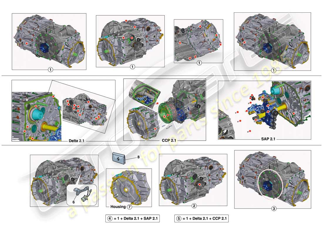 a part diagram from the ferrari 488 gtb (rhd) parts catalogue