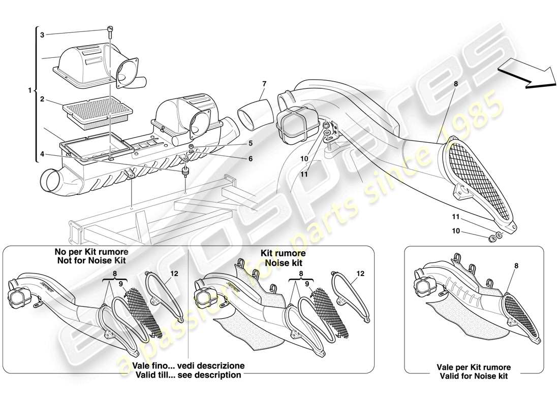 a part diagram from the ferrari f430 spider (europe) parts catalogue