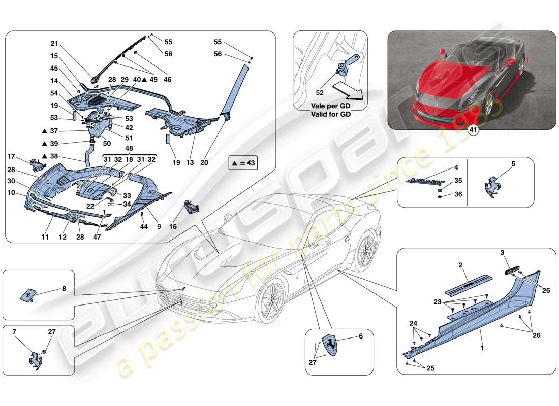 a part diagram from the ferrari california t (usa) parts catalogue