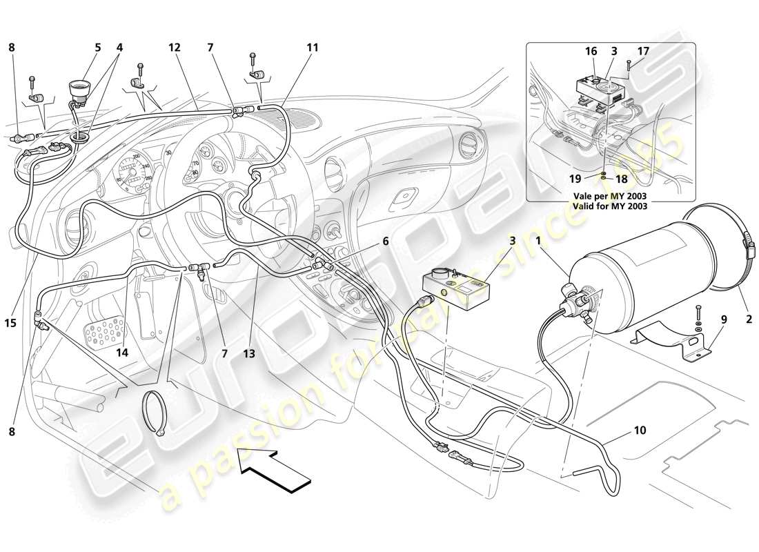 a part diagram from the maserati trofeo parts catalogue