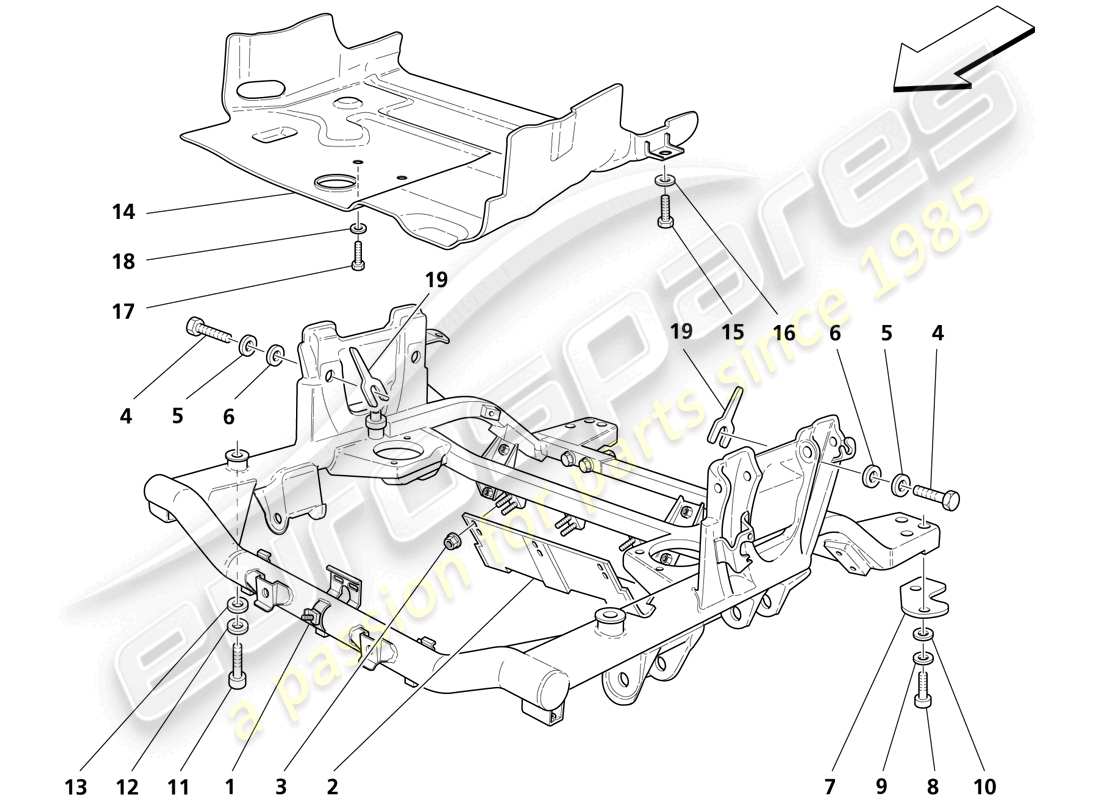 a part diagram from the maserati 4200 parts catalogue