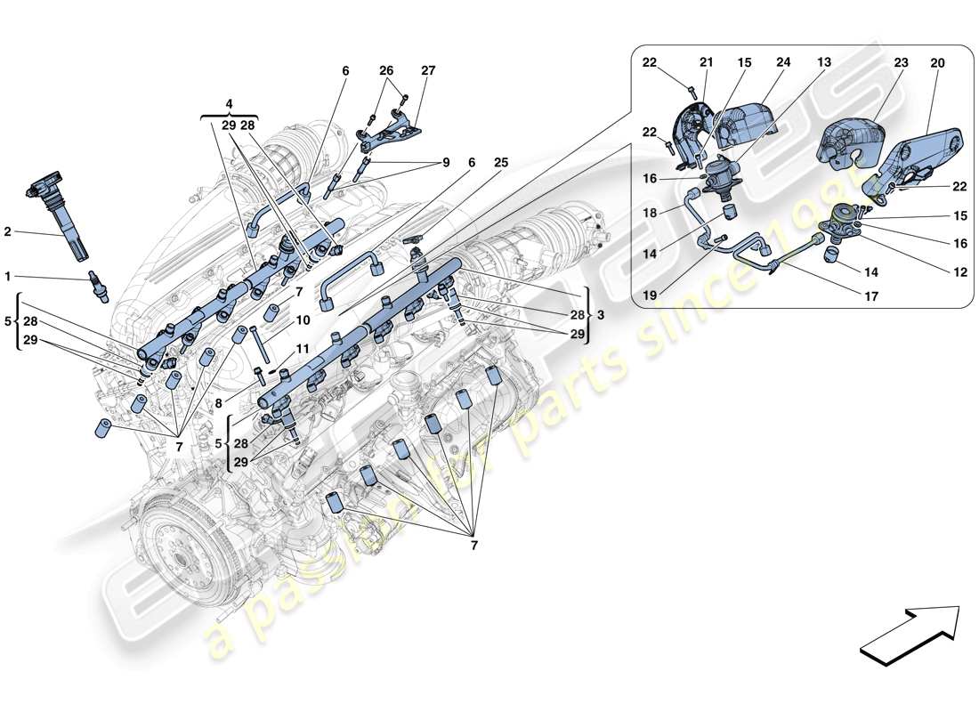 ferrari f12 tdf (europe) injection - ignition system part diagram