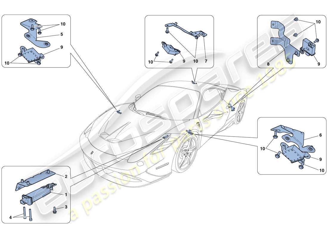 ferrari 458 speciale (usa) tyre pressure monitoring system part diagram