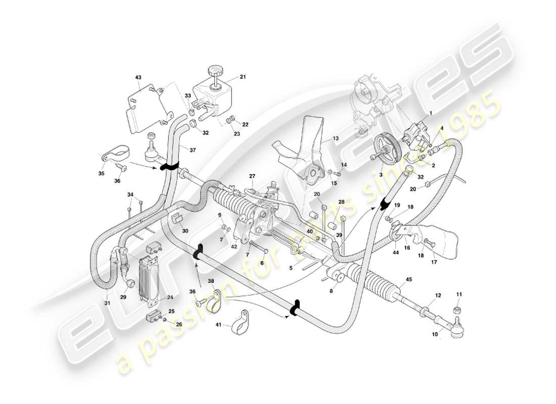 aston martin db7 vantage (2001) power steering part diagram