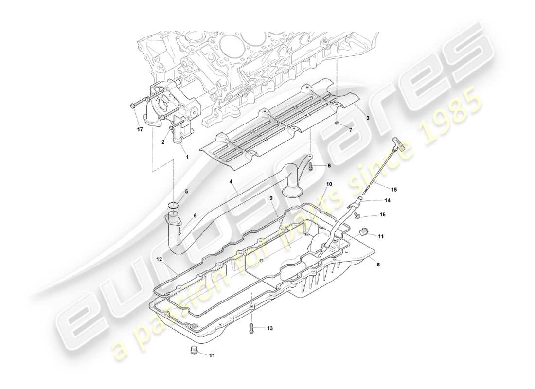 aston martin db7 vantage (2001) oil pump & sump part diagram