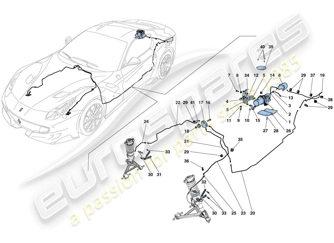 ferrari f12 tdf (usa) vehicle lift system part diagram