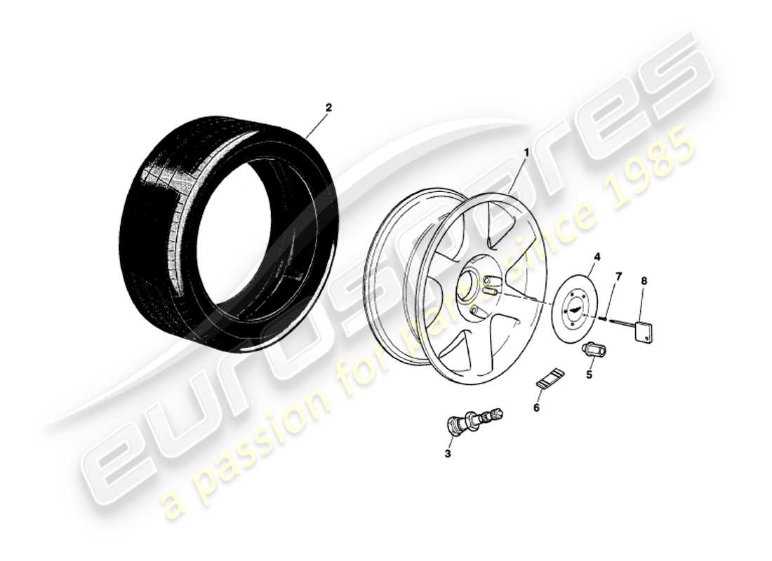a part diagram from the aston martin v8 volante parts catalogue