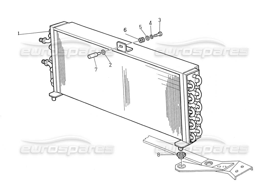 maserati biturbo spider condenser (after modif.) part diagram