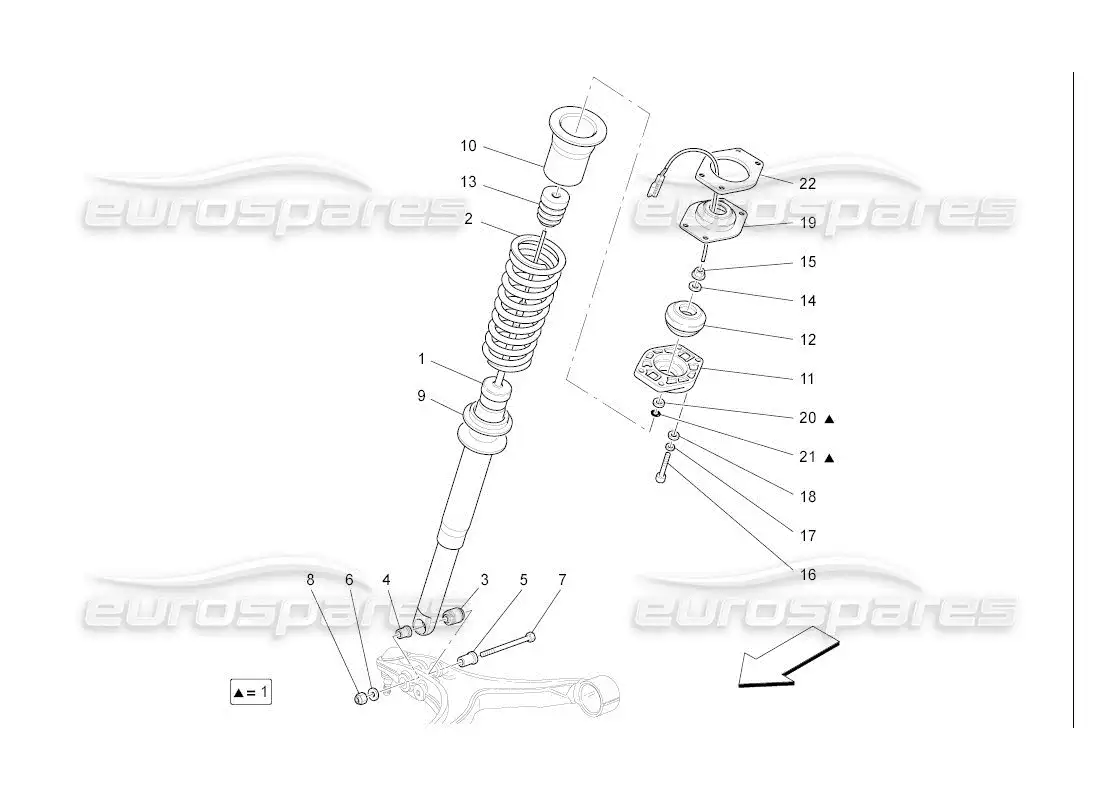 maserati qtp. (2007) 4.2 auto front shock absorber devices parts diagram