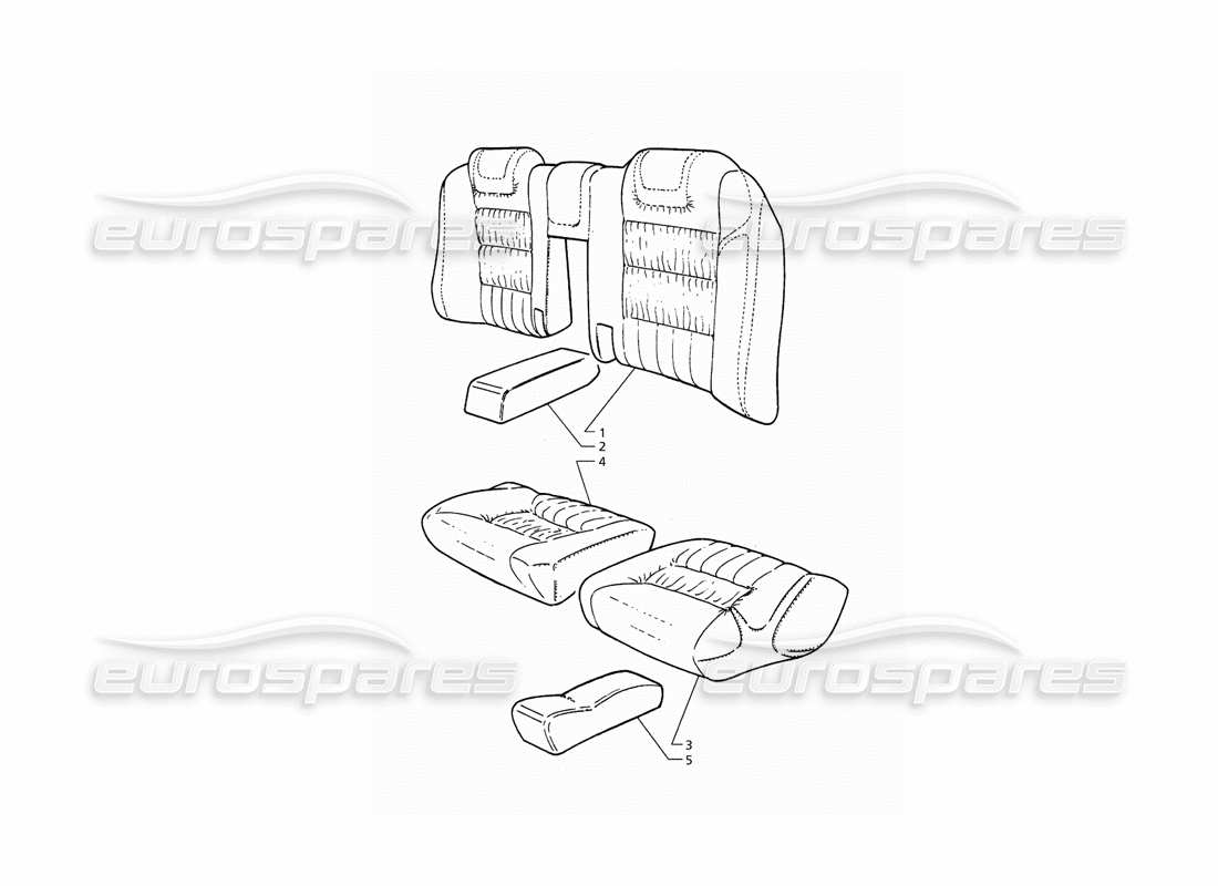 maserati qtp. 3.2 v8 (1999) rear seat upholstery part diagram