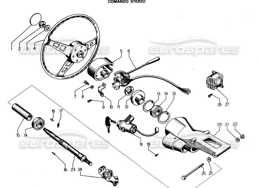 lamborghini espada steering column (gran bret, irlanda, australia) parts diagram