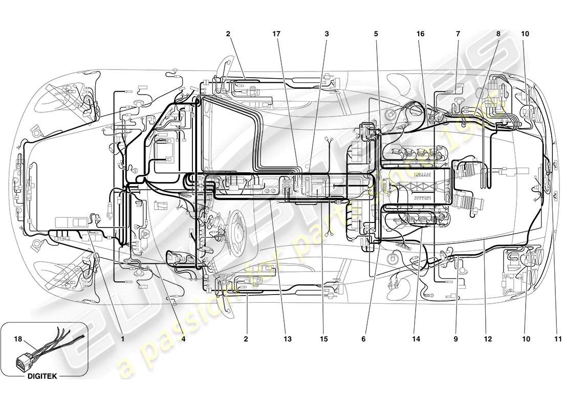 ferrari f430 coupe (rhd) electrical system part diagram