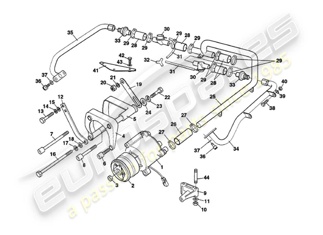 aston martin v8 volante (2000) secondary air injection system parts diagram