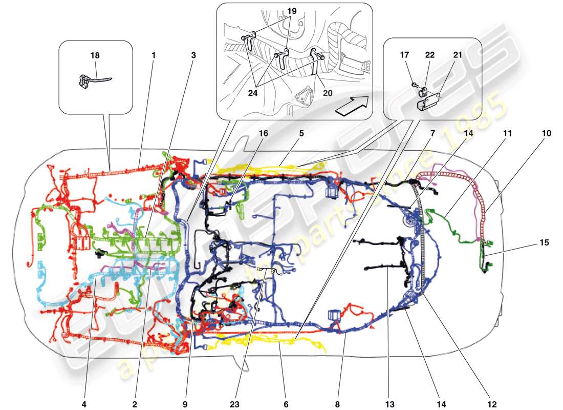 ferrari 599 sa aperta (rhd) electrical system part diagram