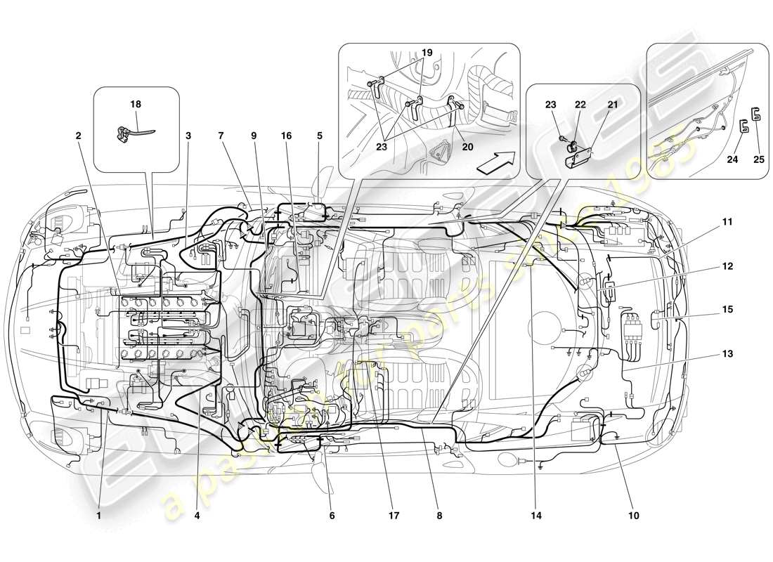 ferrari 599 gtb fiorano (usa) electrical system part diagram