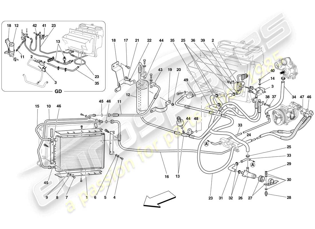 ferrari f430 scuderia spider 16m (usa) ac system parts diagram