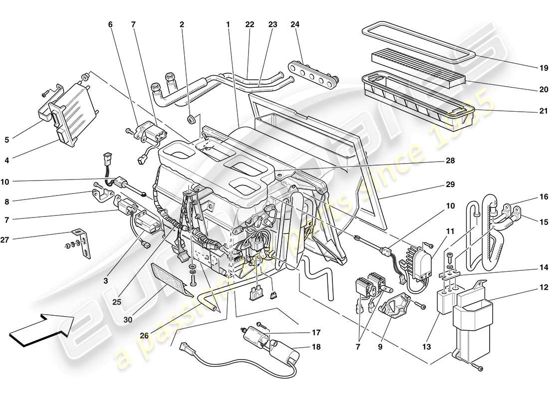 ferrari f430 coupe (europe) evaporator unit parts diagram