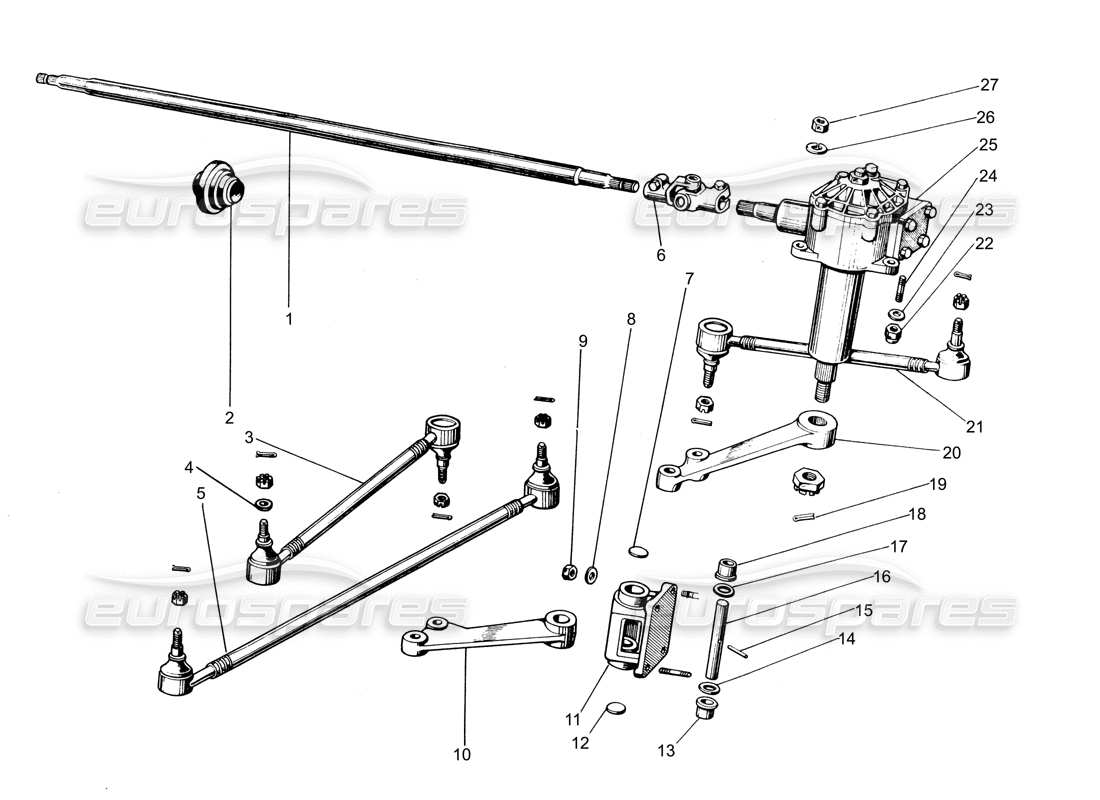 lamborghini espada steering box parts diagram