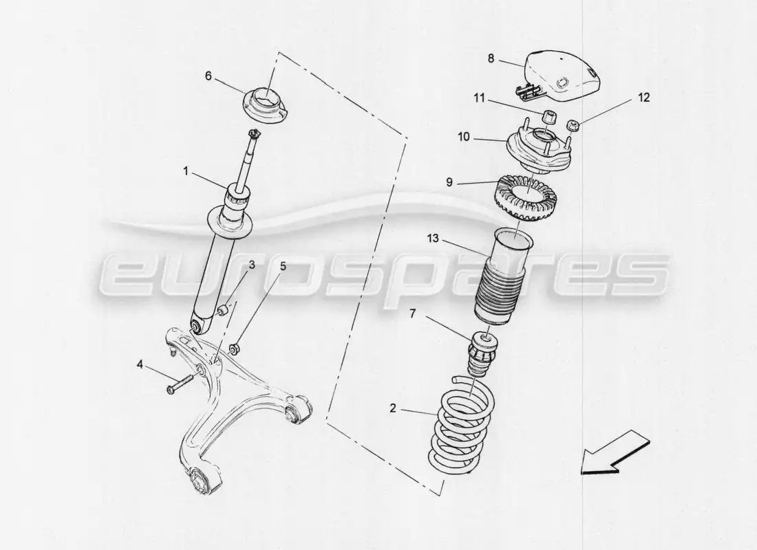 maserati qtp. v8 3.8 530bhp auto 2015 front shock absorber devices part diagram