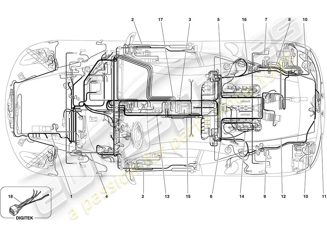 ferrari f430 coupe (usa) electrical system parts diagram