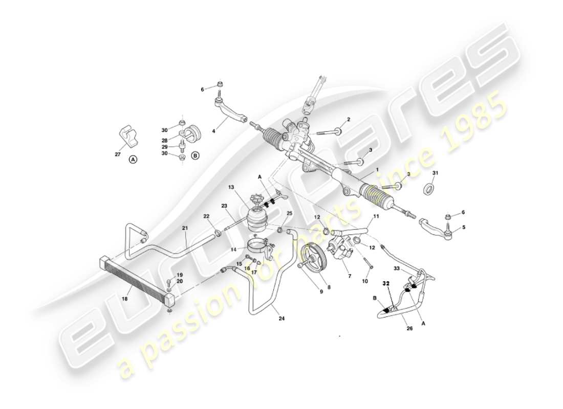 aston martin vanquish (2006) power steering part diagram