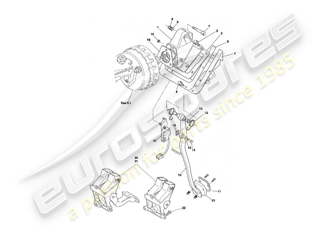 aston martin vanquish (2006) pedal gear part diagram