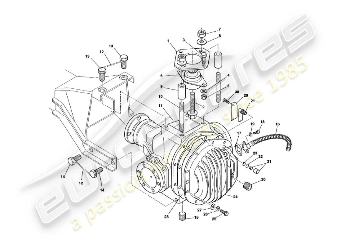 aston martin v8 volante (1998) hypoid unit parts diagram