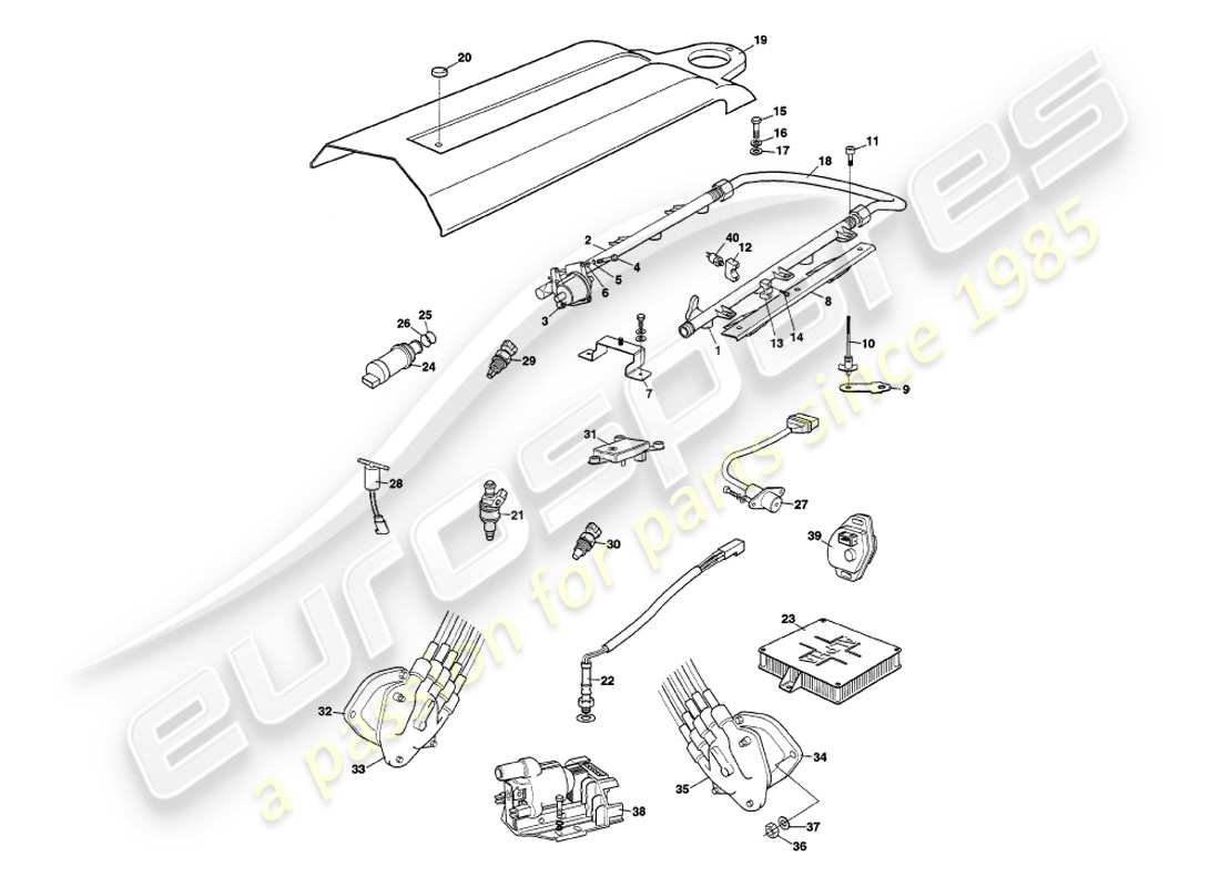 aston martin v8 volante (1997) electronic fuel injection part diagram