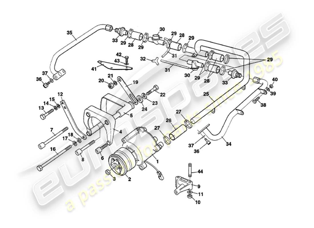 aston martin v8 volante (1998) secondary air injection system parts diagram