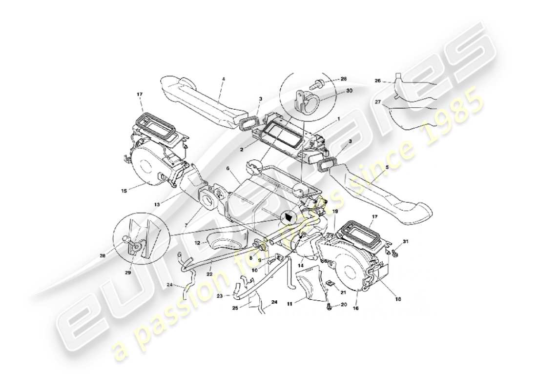 aston martin vanquish (2006) interior installation part diagram