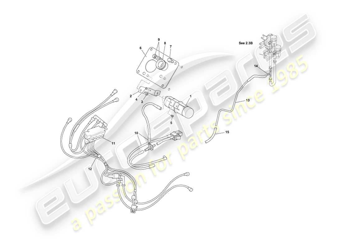 aston martin db7 vantage (2001) vacuum system part diagram