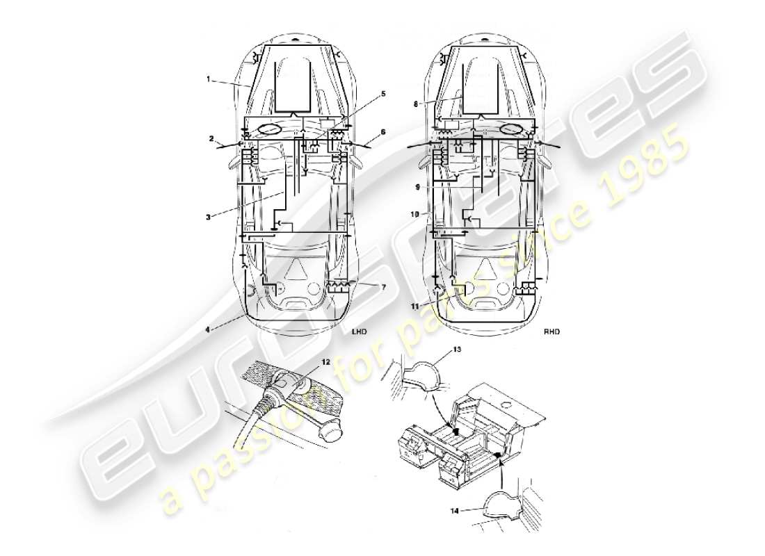 aston martin vanquish (2006) harnesses part diagram