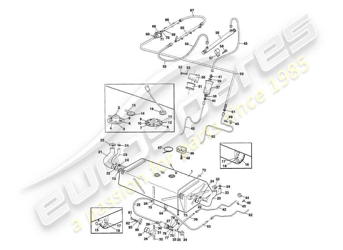 aston martin v8 coupe (2000) fuel system part diagram