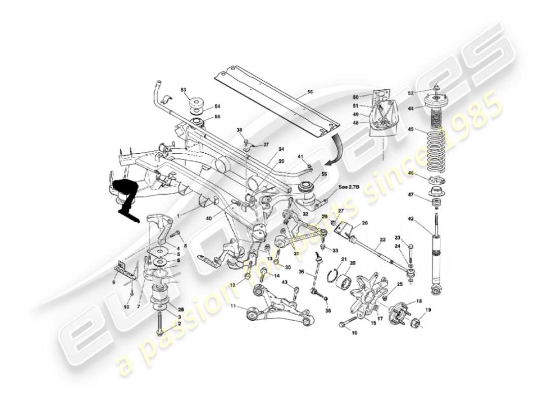 aston martin vanquish (2006) rear suspension part diagram