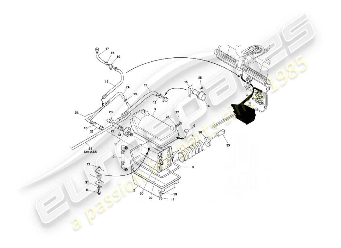 aston martin vanquish (2006) evaporative emission system part diagram