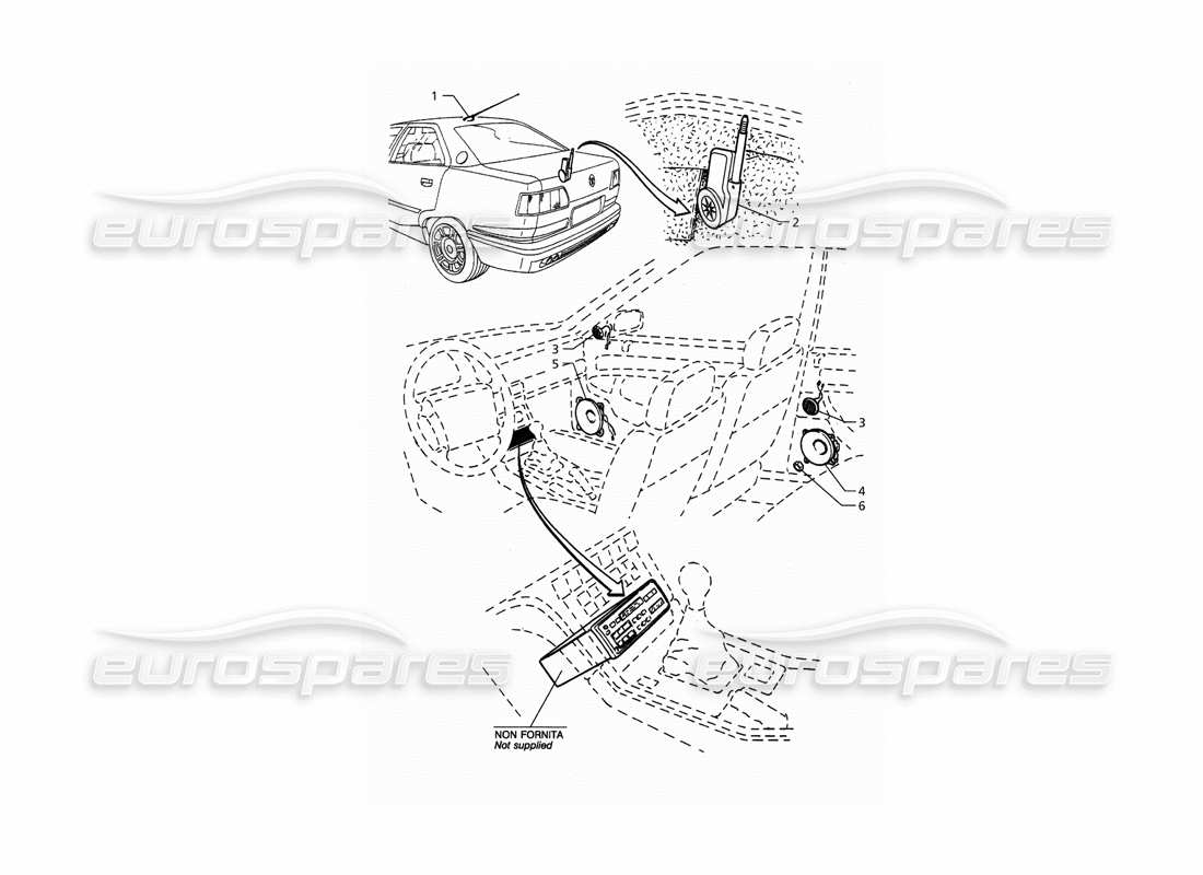 maserati qtp. 3.2 v8 (1999) audio system part diagram