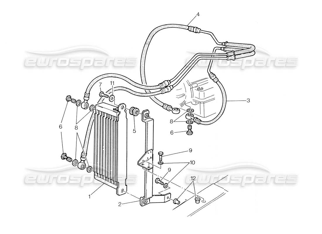 maserati biturbo spider radiator for automatic transmission (3 hp) part diagram