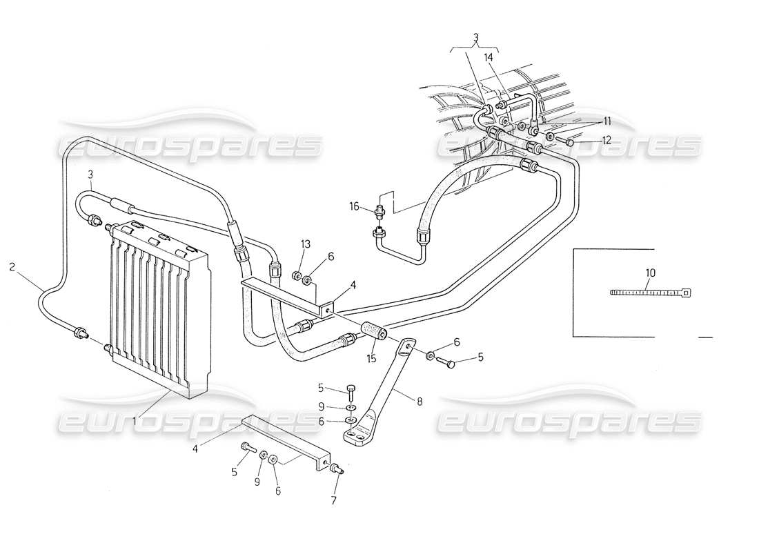 maserati biturbo spider oil radiator for automatic transmission (4 hp) part diagram