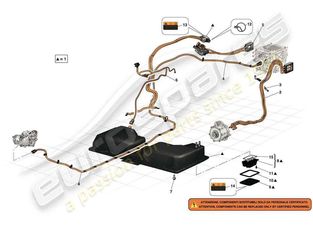 ferrari laferrari (europe) hv battery and wiring harnesses parts diagram