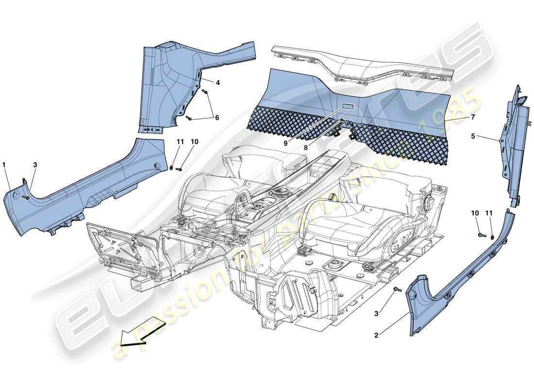 ferrari f12 tdf (usa) interior trim parts diagram