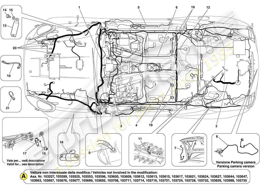 ferrari california (rhd) main wiring harnesses part diagram