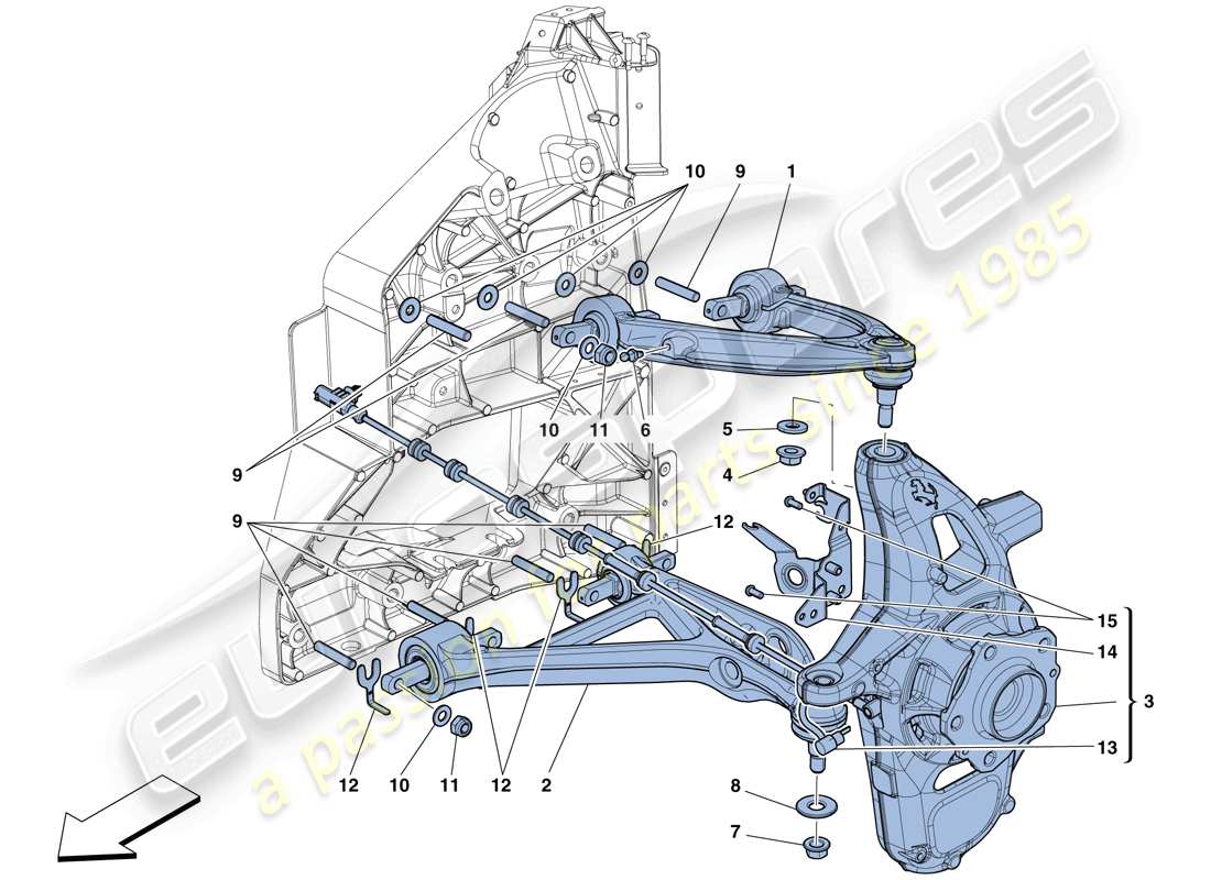 ferrari 458 speciale (usa) front suspension - arms parts diagram