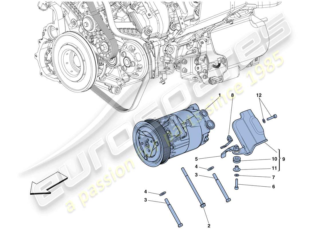 ferrari 458 speciale (usa) ac system compressor part diagram