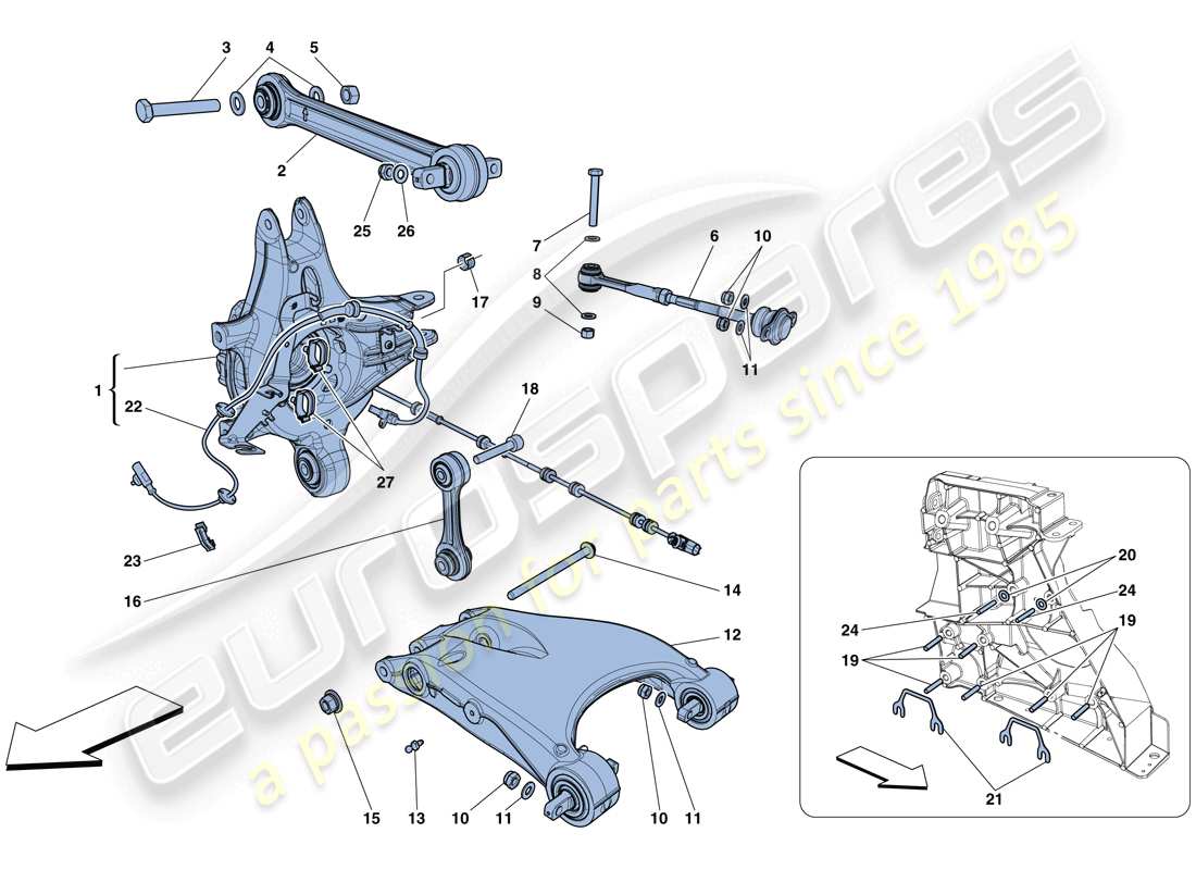 ferrari 458 speciale (usa) rear suspension - arms part diagram